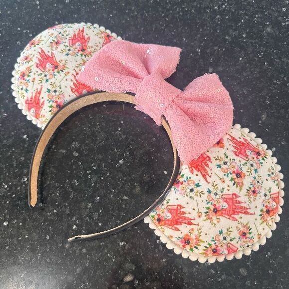 Minnie Mouse Mickey Mouse Cinderella Castle Handmade Disney Ears Sequins Headban - Picture 6 of 6